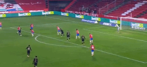 误判，意丁联赛中皮球从边网打进，裁判判罚进球有效